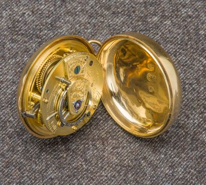 Travail Anglais vers 1899 Montre de poche en or jaune 18 carats (750 millièmes) à...