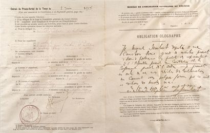 null Obligation de Marcel Sembat, situé à l’Orient de Paris et daté le 3 juin 1914....
