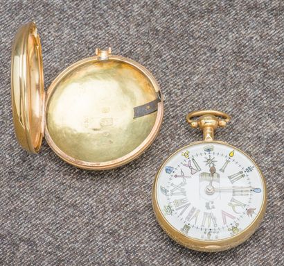 Travail Anglais vers 1899 Montre de poche en or jaune 18 carats (750 millièmes) à...