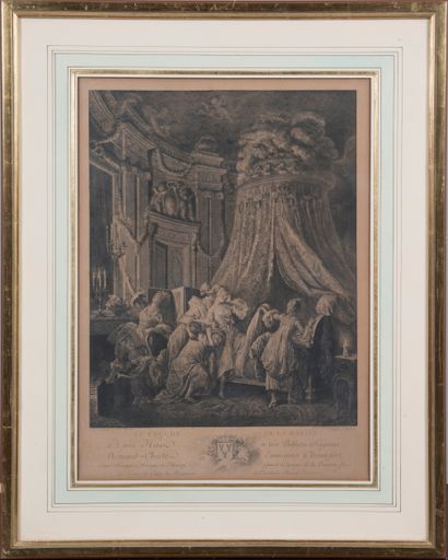 null Paire de gravures "Le billet doux" et "le coucher de la mariée"

46 x 33 cm...