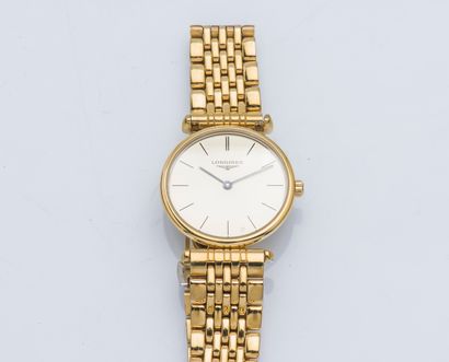 LONGINES Ladies' wristwatch, classical Grade model, in gilt metal, round case with...