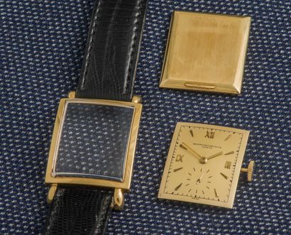 VACHERON & CONSTANTIN Wristwatch, rectangular case in 18K yellow gold (750 ‰) with...