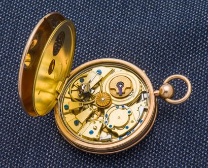 null Pocket watch in yellow gold 18 carats (750 thousandth) with repetitions. Metal...