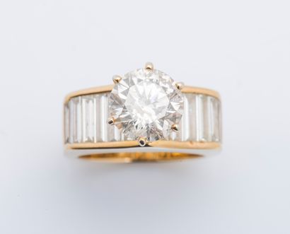 null 
NON VENU

Bague solitaire en or jaune 18 carats (750 ‰) sertie d’un diamant...