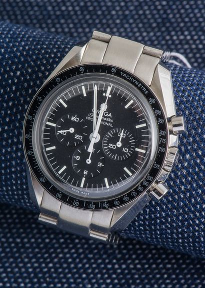 OMEGA Speedmaster Professional chronograph, steel case with lateral crown protectors...