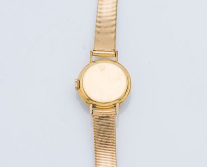 ROLEX Bracelet montre de dame précision en or jaune 18 carats (750 ‰), boîtier rond...