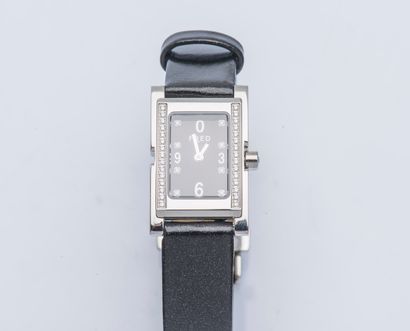 FRED Ladies' watch, model 36, rectangular steel case with screw-down back, signed...