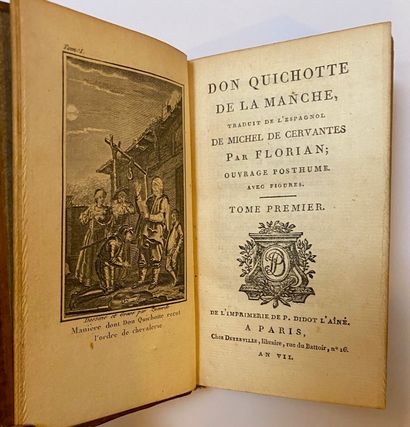 null [ANCIENS] Set of 5 titles in 10 volumes in-12, including 

- CERVANTES. Don...