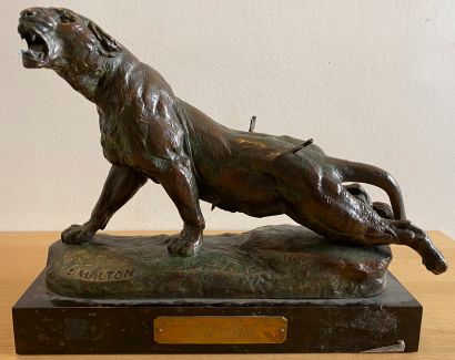 D'après Charles VALTON (1851-1918), Wounded Lioness

Bronze proof signed on the terrace

22...