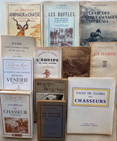 null [CHASSE] Ensemble de livres sur la Chasse. 16 volumes. Bécasses, vènerie - ...