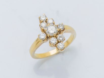 null Duchess ring in 18k yellow gold (750 ‰) set with brilliant-cut diamonds, the...