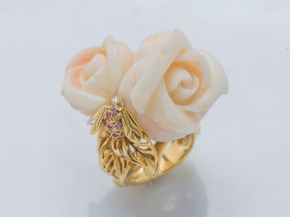 DIOR Bague de la collection Rose Dior Pré Catelan en or jaune 18 carats (750 ‰),...
