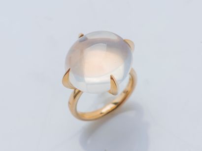 POMELLATO Veleno model ring in 18K yellow gold (750 ‰) adorned with a milky quartz...