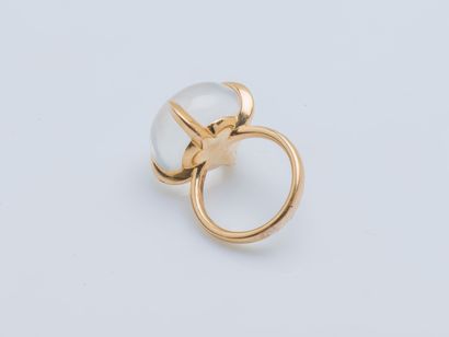POMELLATO Veleno model ring in 18K yellow gold (750 ‰) adorned with a milky quartz...