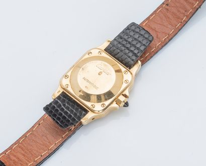 CARTIER Lady's watch model Santos Square Galbée, the case in yellow gold 18 carats...