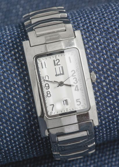 DUNHILL Dunhillion Facet model watch, the rectangular curvex case in silver (925...