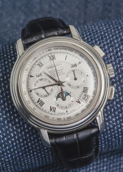 ZENITH, vers 2006 Chronomaster chronograph ref: 03 1240 4001 with moon phase and...