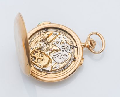 null Pocket watch soap chronograph with repetition of quartz in yellow gold 18 carats...