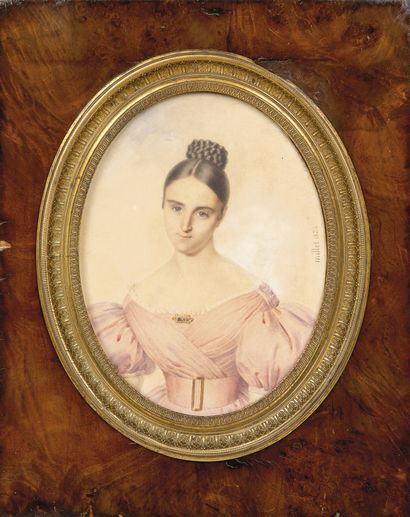 Frédéric MILLET (1786-1859) Portrait de Madame Dumont (nee le Pescheur de Blanville)...