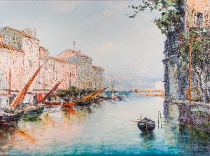 Italo GIORDANI (1882-1956), Canal à Venise

Huile sur panneau signe en bas à droite

92...