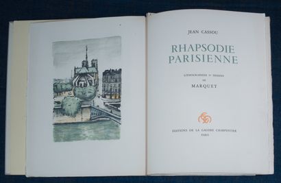 [MARQUET] [MARQUET] CASSOU. Rhapsodie Parisienne. 
Paris, 1950, in-4 in sheets, original...