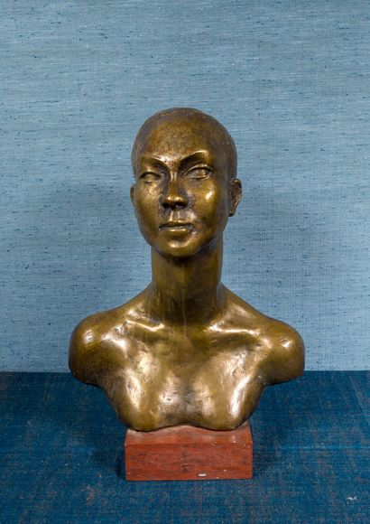 Joseph Cals (1949) Joseph CALS (1949)

Buste de femme

Epreuve en bronze doré signée...