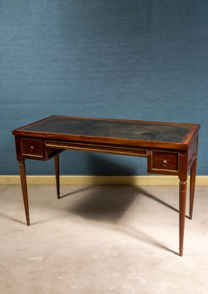 Mahogany and mahogany veneer trictrac table...