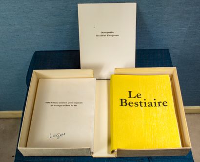 [LORJOU] [LORJOU] APOLLINAIRE. Le Bestiaire ou Cortège d'Orphée. 

Paris, Editions...