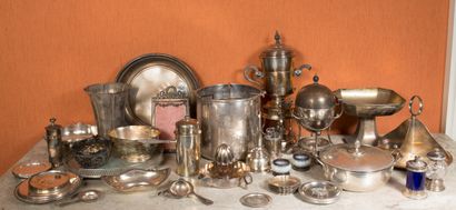 Important lot of silver plated metal