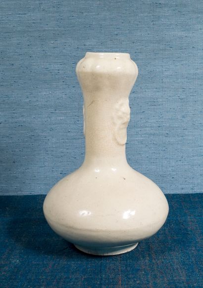 Vase with a low body and a high bulbous neck,...