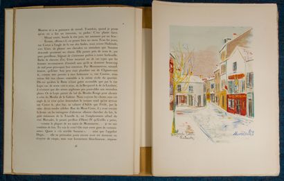 [UTRILLO] [UTRILLO] CARCO. Montmartre vécu par Utrillo. 
Paris, 1947, in-4 en feuilles...