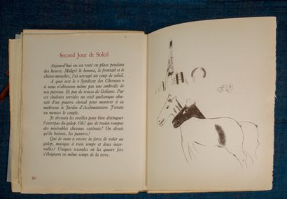 [CHAGALL] [CHAGALL] GOLL. Journal d'un cheval. 
Paris, 1952, in-4 en feuilles sous...