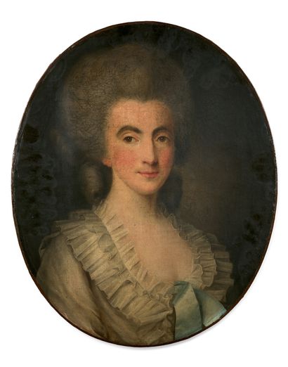 MOYER Portrait présumé de Marie Augustine Cusinet comtesse de Taragon

Toile ovale

Sans...