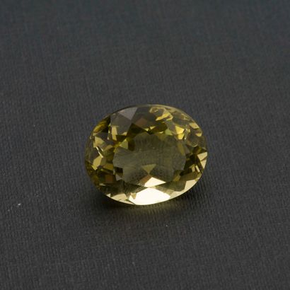 null Important quartz ovale dit lemon de couleur jaune-citron pesant 36,6 carats...