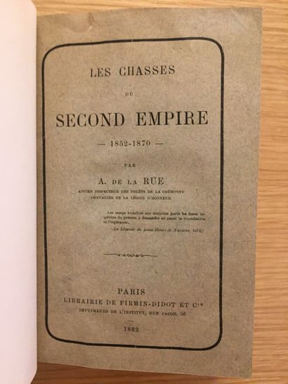 CHASSE À TIR HUNTING WITH SHOOTING.- CHAPUS. The princely hunts in France. 1853 -...