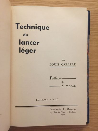 PECHE PÊCHE.— CARRÈRE. Technique du lancer léger. 1941.– LAURENT. Sa majesté la truite...