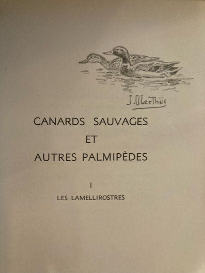 OBERTHUR OBERTHÜR. Canards sauvages et autres palmipèdes. Paris, Durel, 1948 ; 2...