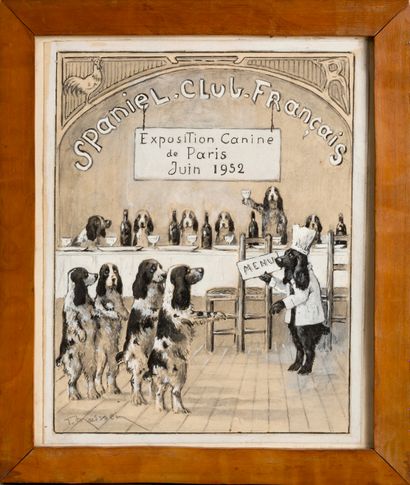 Fernand MAISSEN (1873-?) Spaniel Club français, exposition canine à Paris, juin 1952

Dessin...