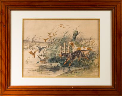René VALETTE (1874-1956) Chasse aux canards

Aquarelle gouachée, signée en bas à...