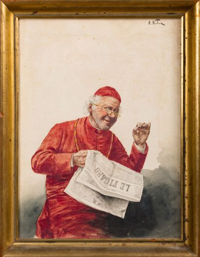 Alfred Charles WEBER (1862-1922) Cardinal à la lecture du Figaro

Aquarelle, signée...