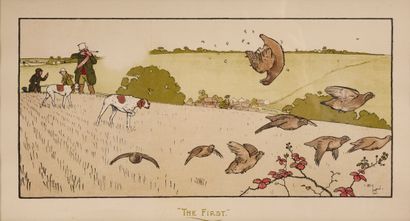Cécil ALDIN (1870-1935) Série de trois reproductions sur la chasse et la pêche :...