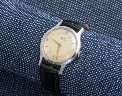 EBEL VERS 1950 Classic watch in steel, the round case with clipped back (not signed,...