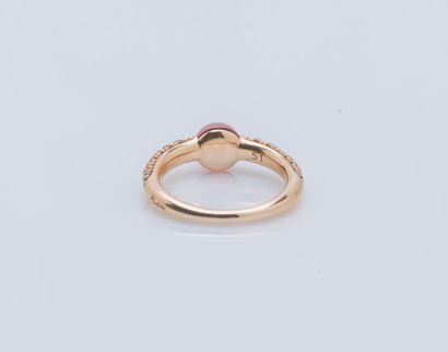 POMELLATO M'ama non M'ama model ring in 18K (750 ‰) rose gold adorned with a rhodolite...