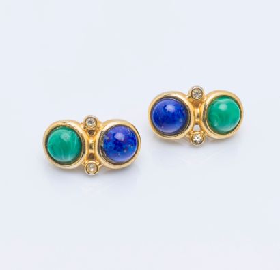 Pair of gold-plated metal ear clips each...