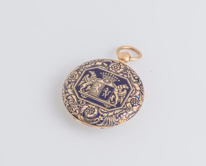 Lepaute et fils Pocket watch in 18K yellow gold (750 ‰). The back decorated with...