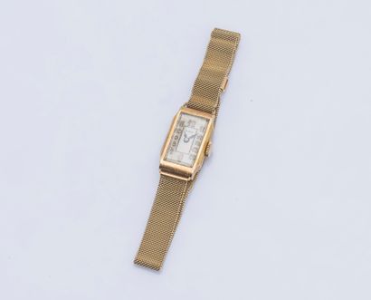 ZENITH Ladies' watch bracelet, the rectangular case with cut sides in 18K yellow...