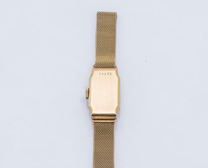 ZENITH Ladies' watch bracelet, the rectangular case with cut sides in 18K yellow...