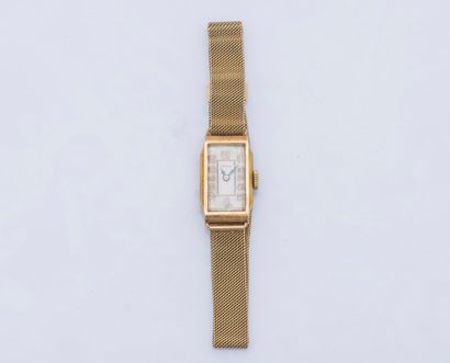 ZENITH Ladies' watch bracelet, the rectangular case with cut sides in 18K yellow...