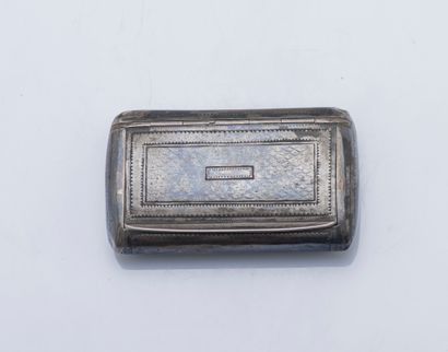 Silver snuffbox (950 ‰) of rectangular form,...