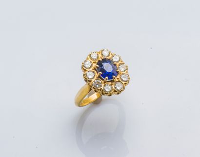 Flower ring in yellow gold 18 carats (750...